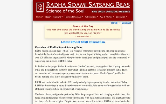 Screenshot of rssb.org