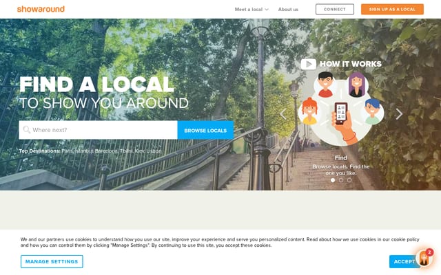 Screenshot of showaround.com
