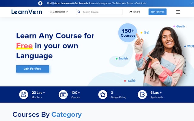 Screenshot of learnvern.com
