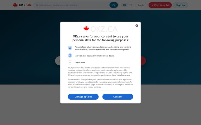 Screenshot of okz.ca