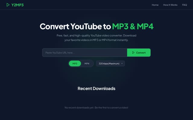 Screenshot of y2mp3.net