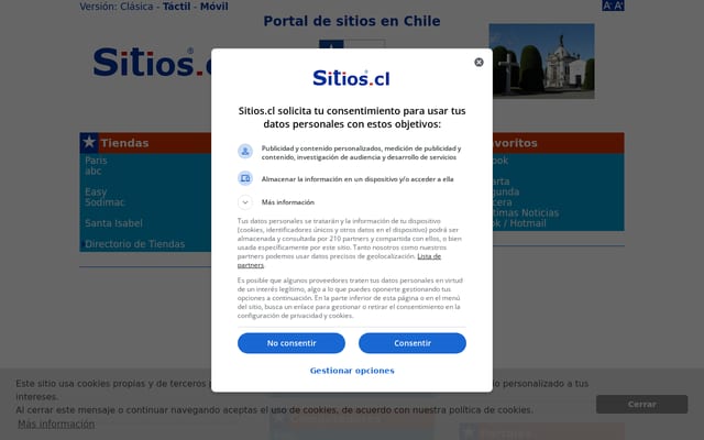 Screenshot of sitios.cl