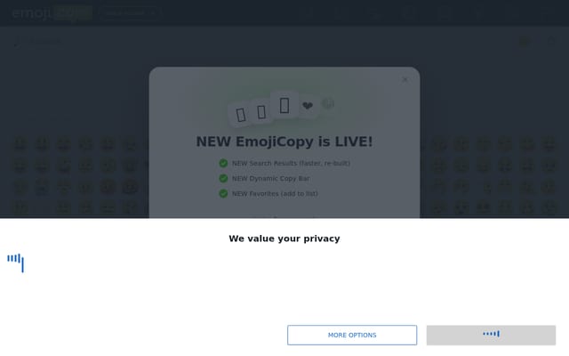 Screenshot of emojicopy.com