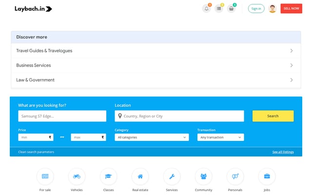 Screenshot of laybach.in