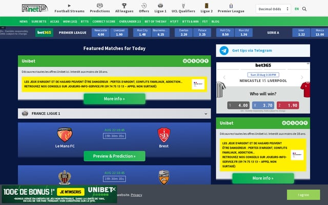 Screenshot of footballpredictions.net