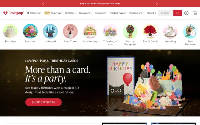 Screenshot of lovepop.com