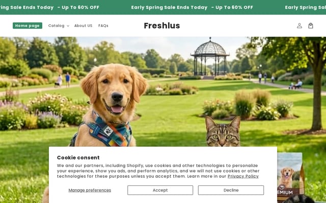 Screenshot of freshlus.com