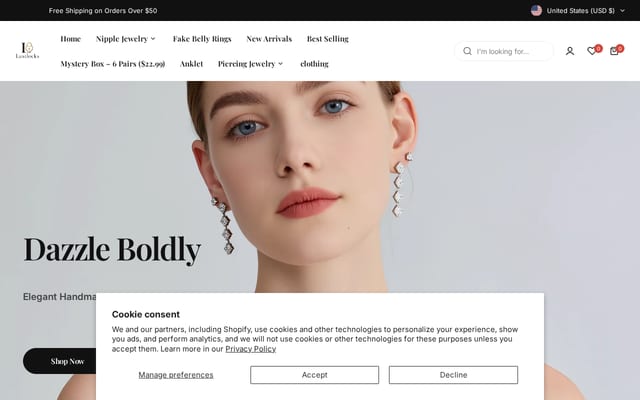 Screenshot of lustlocks.com