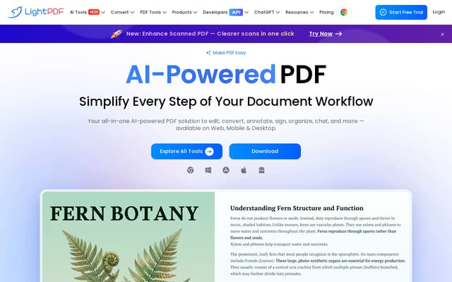 Screenshot of lightpdf.com