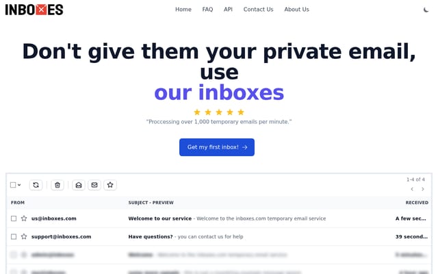 Screenshot of inboxes.com