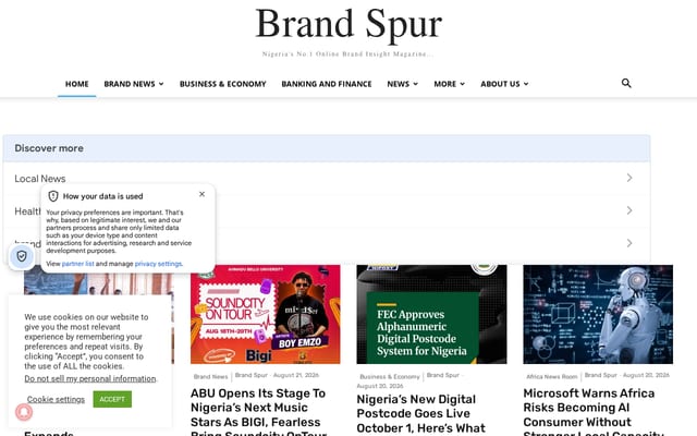 Screenshot of brandspurng.com