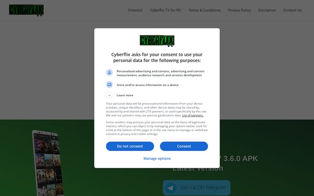 Screenshot of cyberflix.me