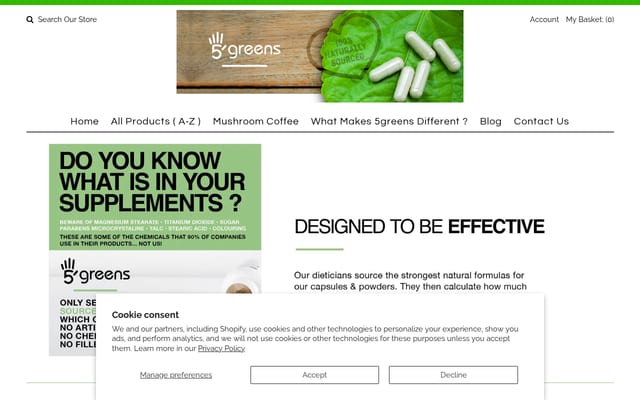 Screenshot of 5greens.co.uk