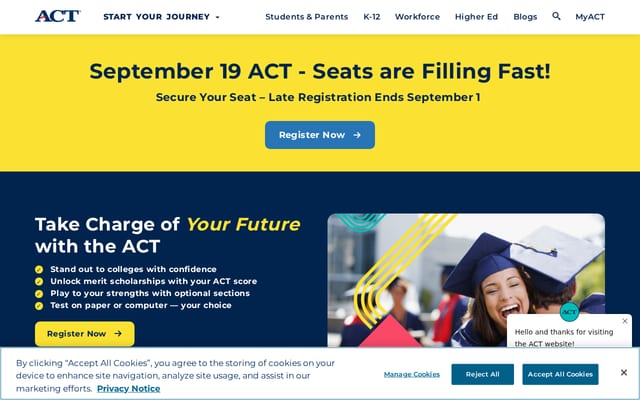 Screenshot of act.org