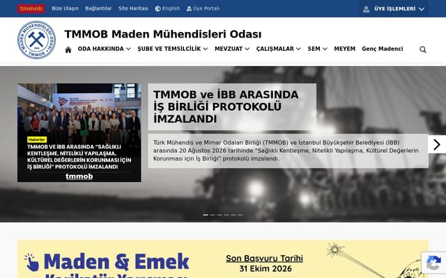 Screenshot of maden.org.tr