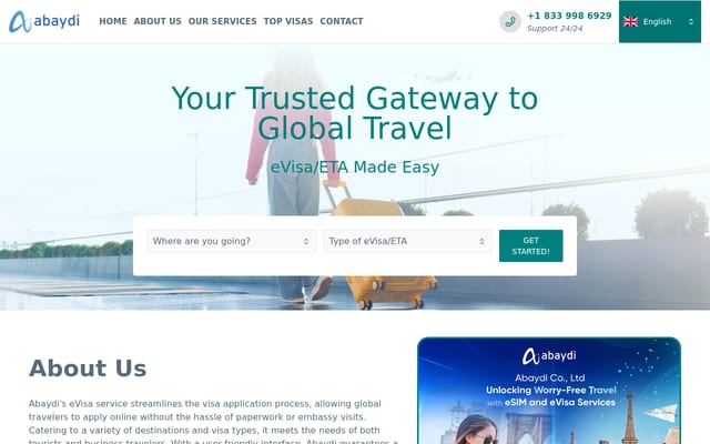 Screenshot of applyevisa.com