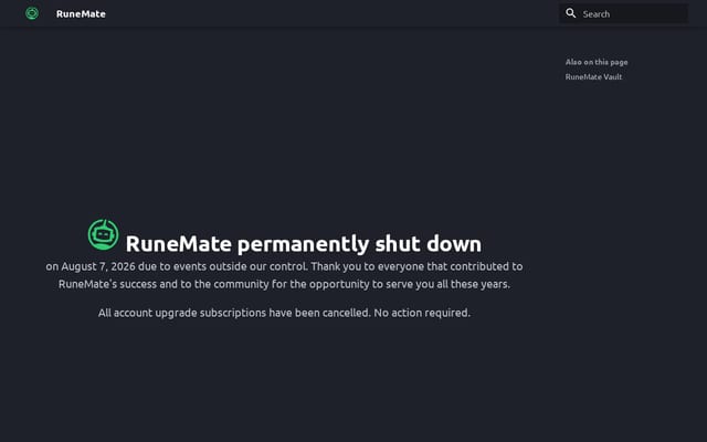 Screenshot of runemate.com