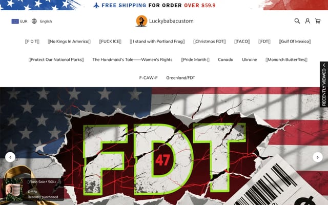 Screenshot of luckybabacustom.com