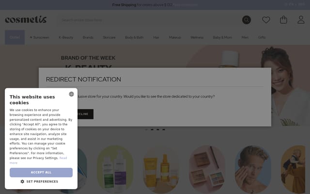 Screenshot of cosmetis.com