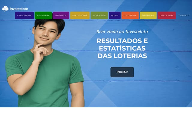 Screenshot of investeloto.com.br