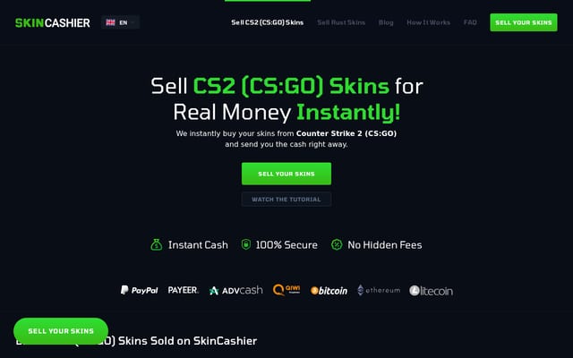 Screenshot of skincashier.com