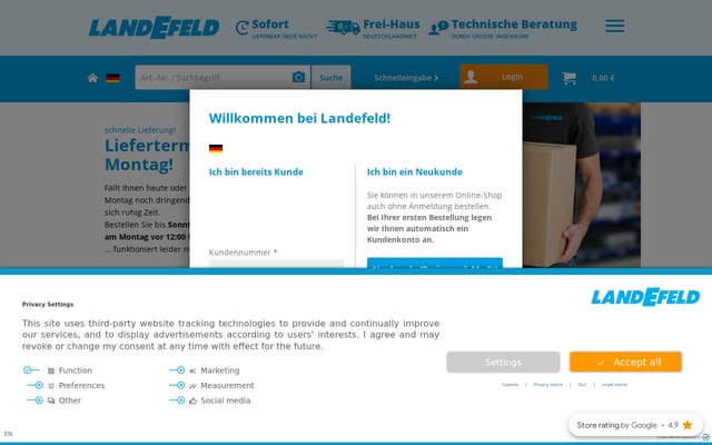 Screenshot of landefeld.de