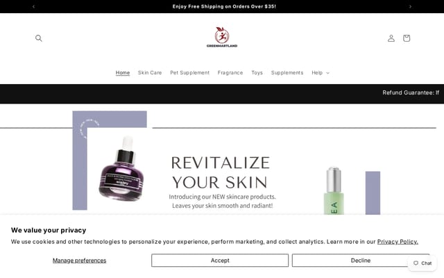 Screenshot of greenmartland.shop