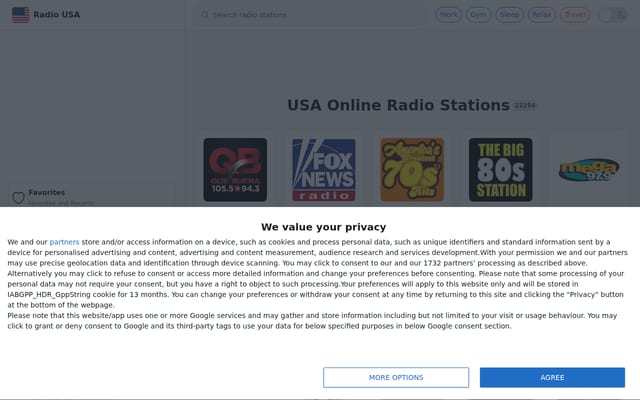 Screenshot of fmradiofree.com