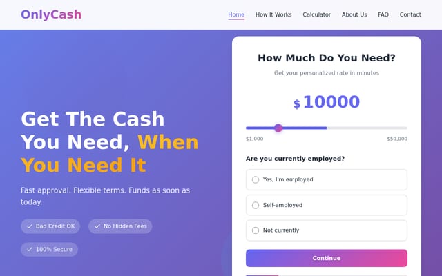 Screenshot of onlycash.com