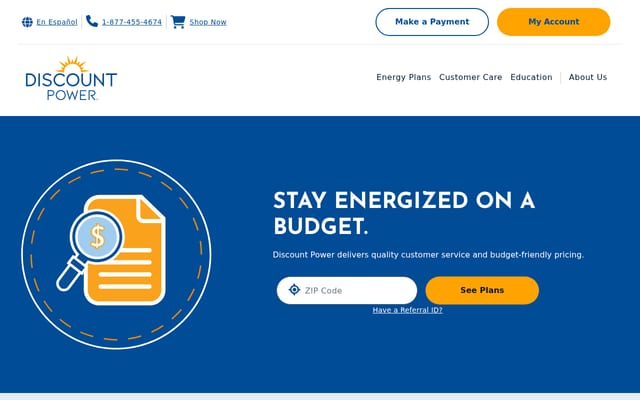 Screenshot of discountpowertx.com