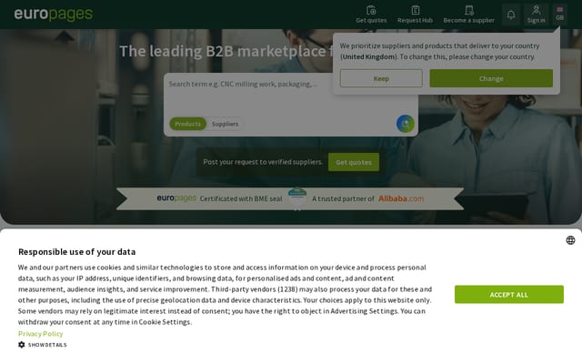 Screenshot of europages.co.uk