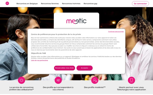 Screenshot of meetic.be