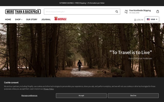 Screenshot of morethanabackpack.com