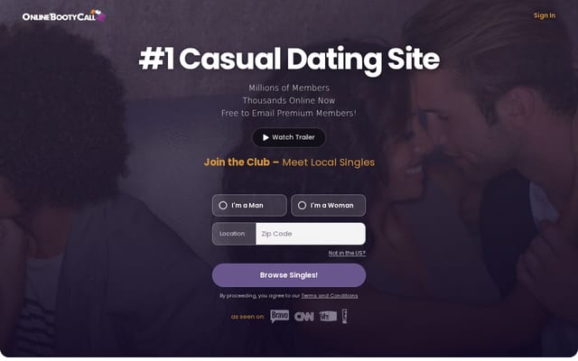 Screenshot of onlinebootycall.com