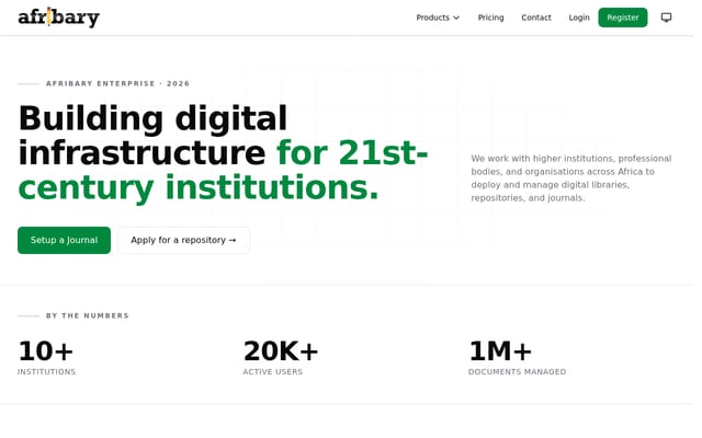 Screenshot of afribary.com