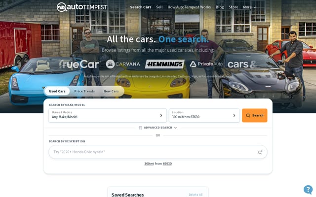 Screenshot of autotempest.com