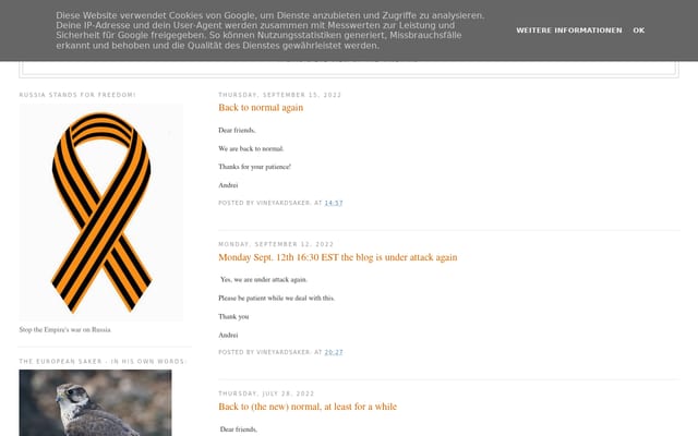 Screenshot of vineyardsaker.blogspot.com