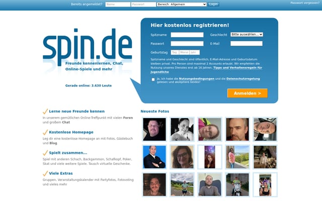 Screenshot of spin.de