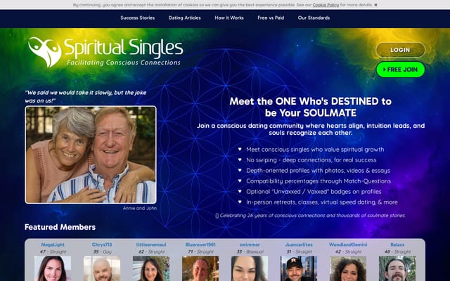 Screenshot of spiritualsingles.com