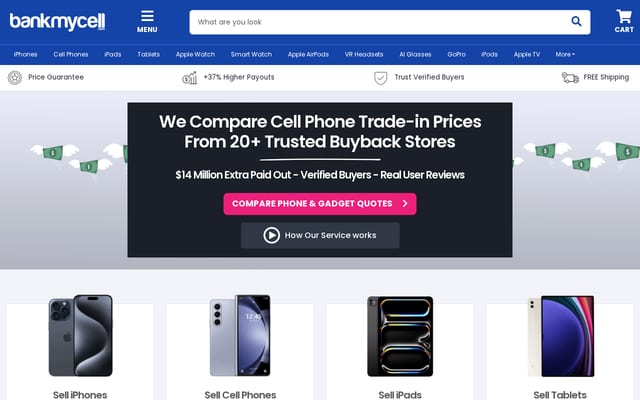 Screenshot of bankmycell.com