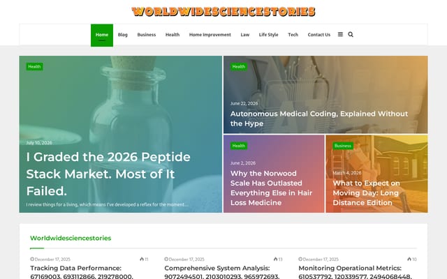 Screenshot of worldwidesciencestories.net