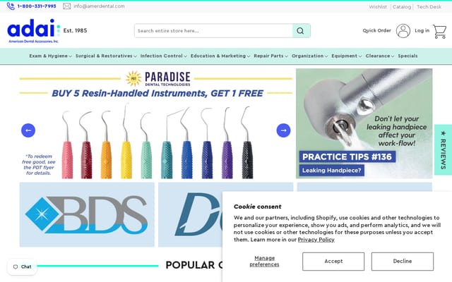 Screenshot of amerdental.com