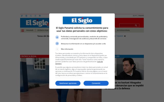 Screenshot of elsiglo.com.pa