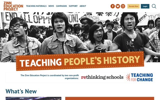 Screenshot of zinnedproject.org