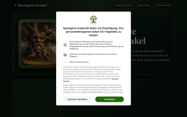 Screenshot of baumgeist-orakel.de