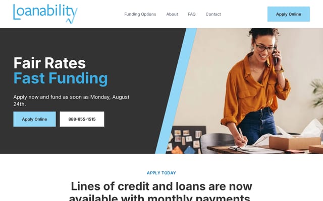 Screenshot of loanability.com