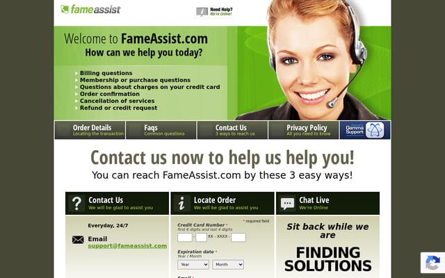 Screenshot of fameassist.com