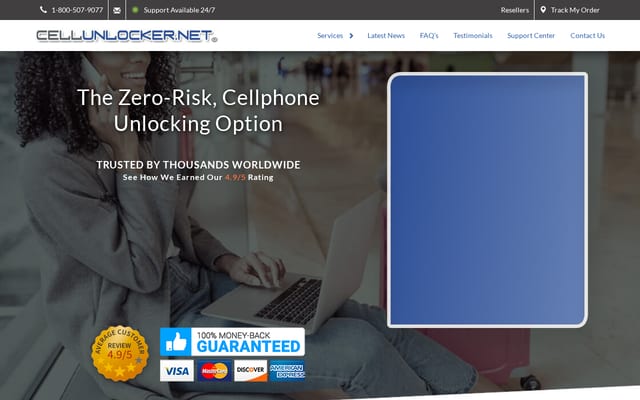 Screenshot of cellunlocker.net