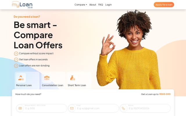 Screenshot of myloan.co.za