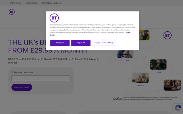 Screenshot of bt.com